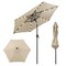 7.5 Feet Solar Umbrella with LED Lights and Crank Tilt for Patio Garden
